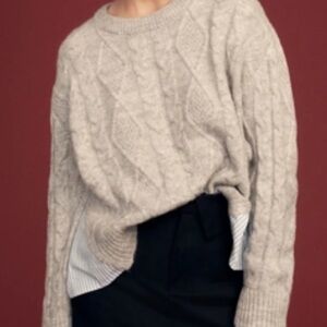 ANTHROPOLOGIE CABLE TWOFER TIE SWEATER